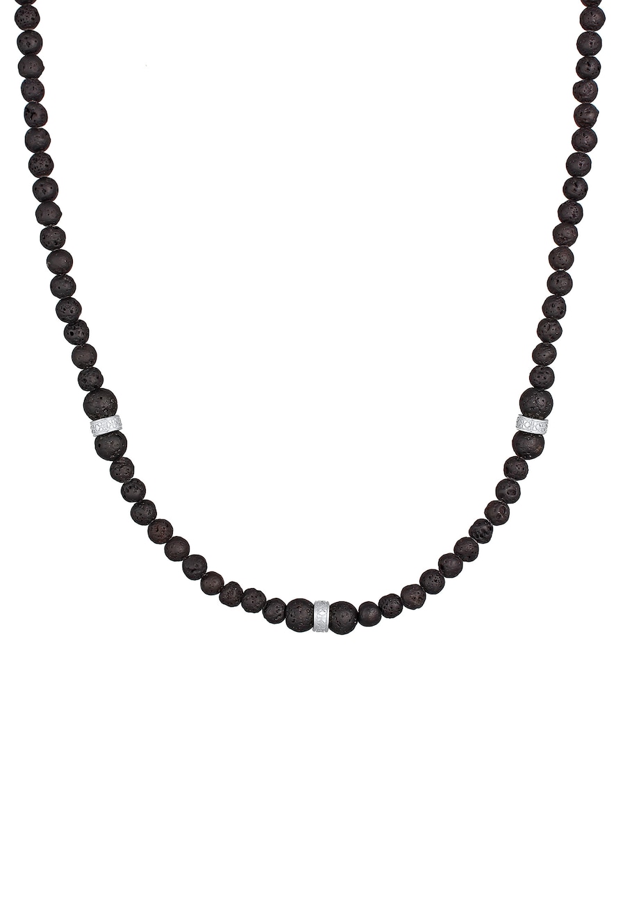 KUZZOI Męski Trend Vintage Surfer z kulkami lawy w srebrze próby 925 Sterling Silver Naszyjniki 1 ct Męskie