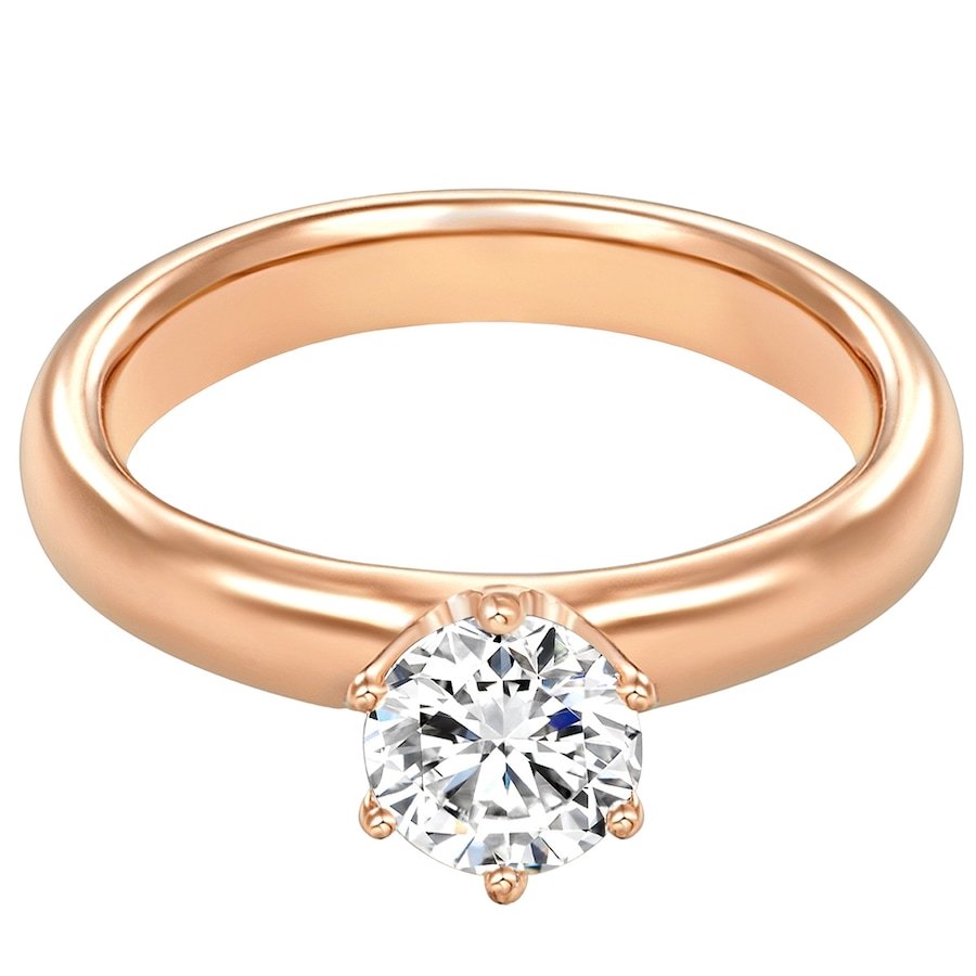 Trilani Srebrny pierścionek srebro wysokiej próby Cyrkonia różowe złoto Pierścionki 1 ct Damski