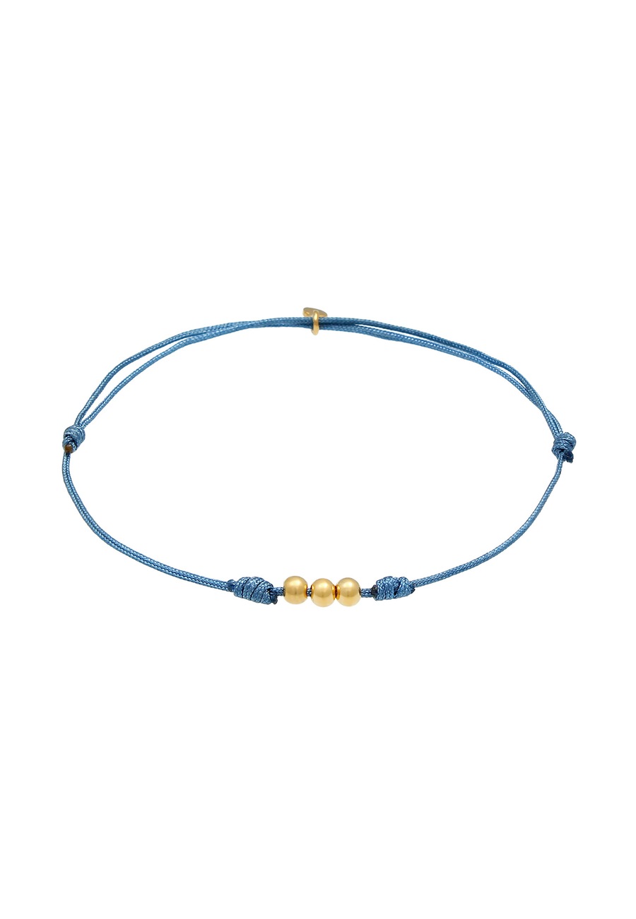 Elli Damska bransoletka Kulki Nylon Basic Minimal regulowana w pozłacanym srebrze próby 925 Sterling Silver Bransoletki 1 ct Damski