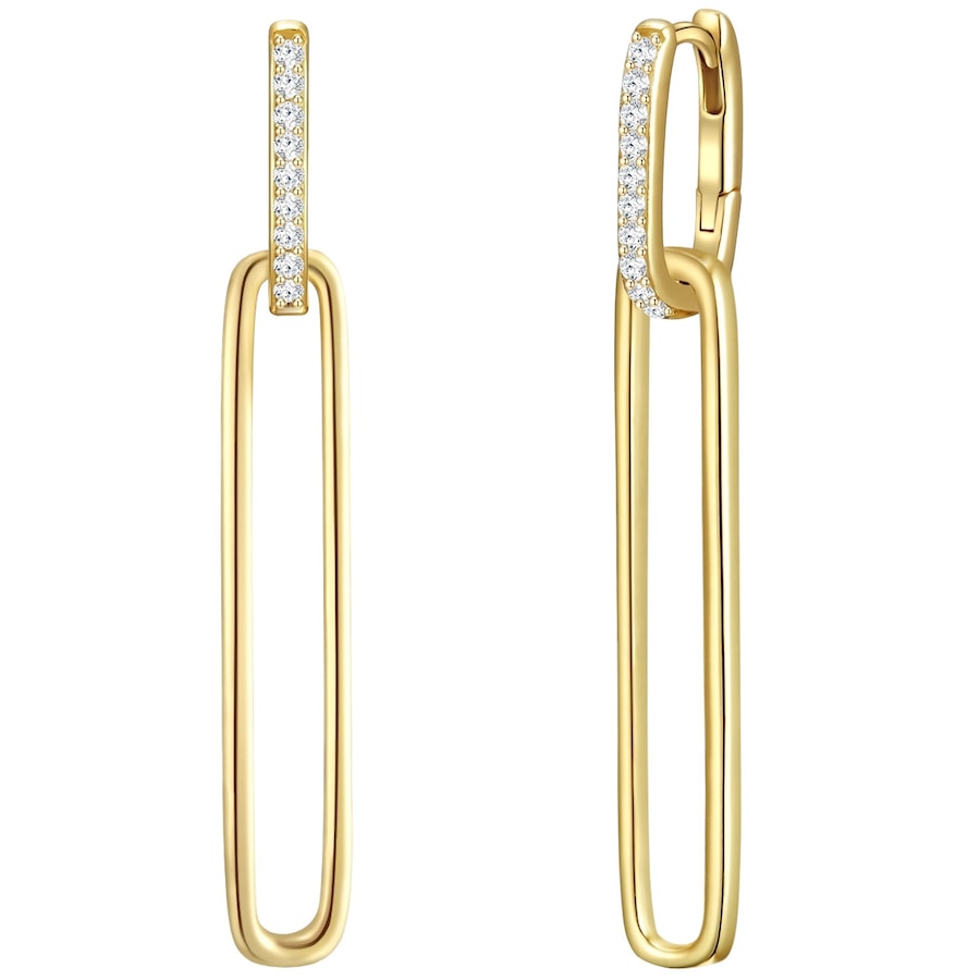 Glanzstücke München Kolczyki z Srebro wysokiej próby w Żółte złoto Kolczyki koła 1 ct Damski