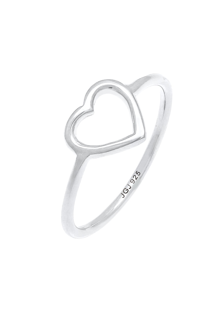 Elli Damskie Serce Wycięte filigranowy Trend w srebrze 925 Sterling Silver Pierścionki 1 ct