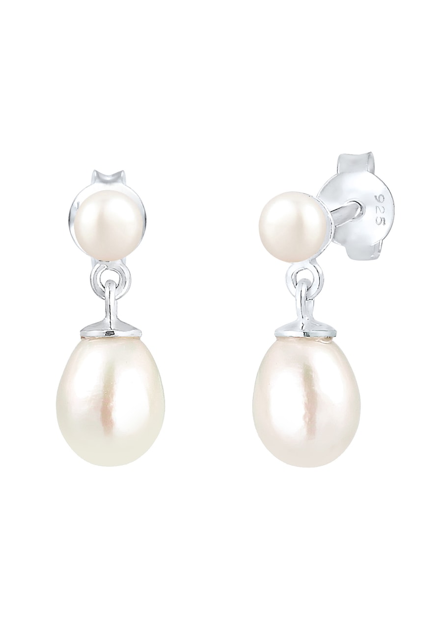 Elli PREMIUM Damska zawieszka do uszu szlachetna z perły hodowlana słodkowodna w srebrze 925 Sterling Silver Kolczyki 1 ct Damski
