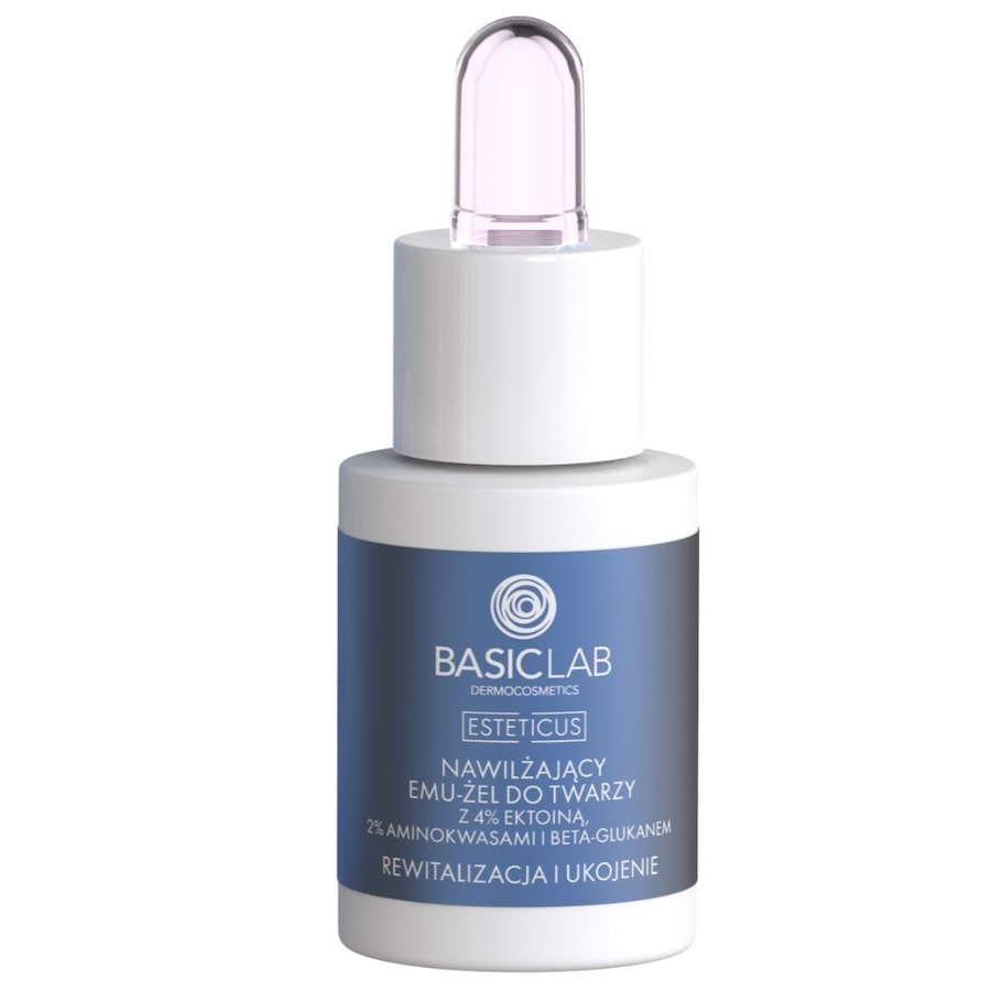 BasicLab Nawilżający Emu-Żel do Twarzy z 4% ektoiną, 2% aminokwasami i beta-glukanem Rewitalizacja i Ukojenie Kremy do twarzy 15 ml