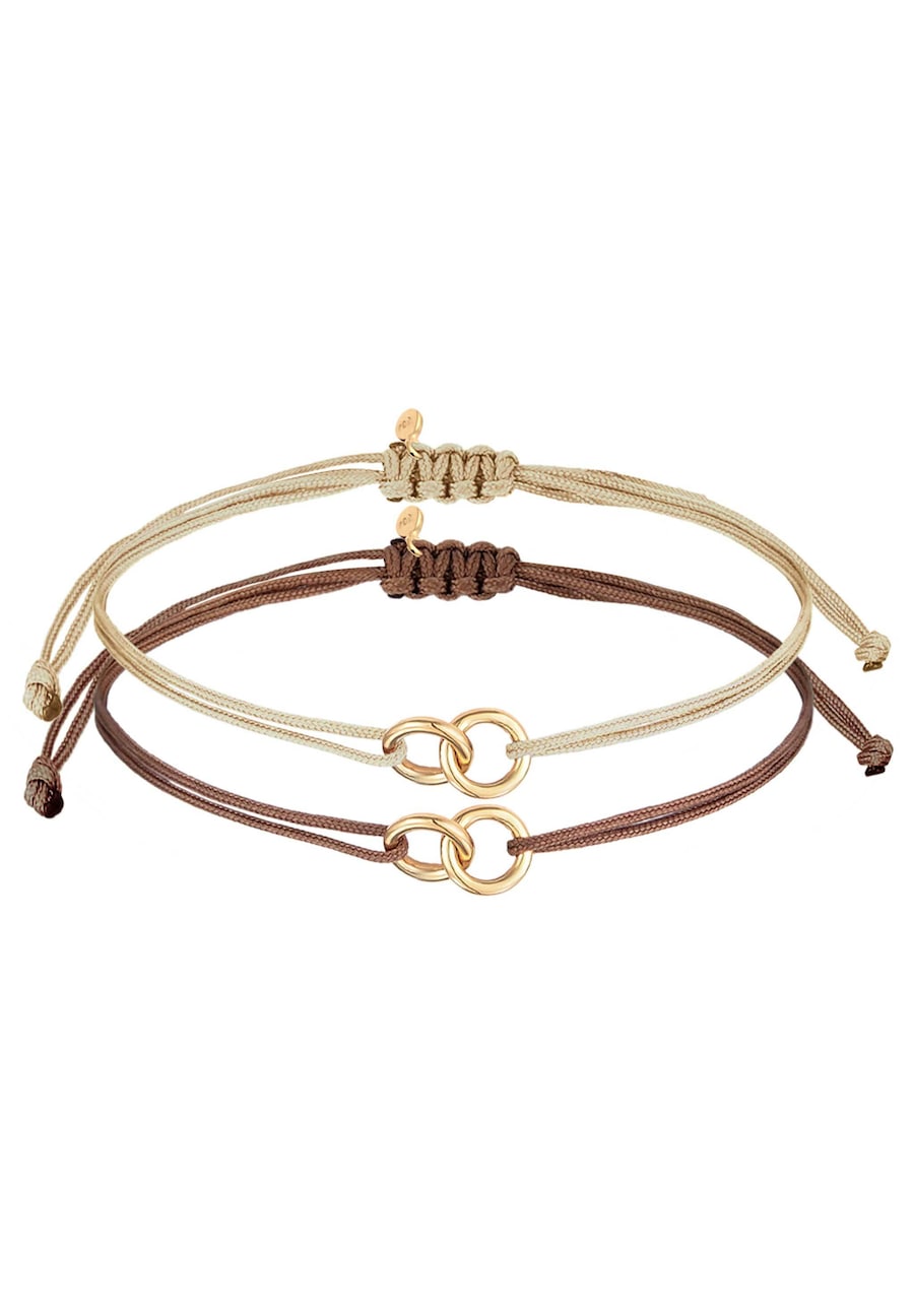 Elli Damski zestaw symbol koła z nylonem z pozłacanego srebra próby 925 Bransoletki 1 ct