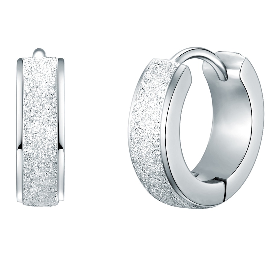 EASTSIDE Kolczyki kreole ze stali szlachetnej Stal szlachetna srebrny Kolczyki koła 1 ct Damski