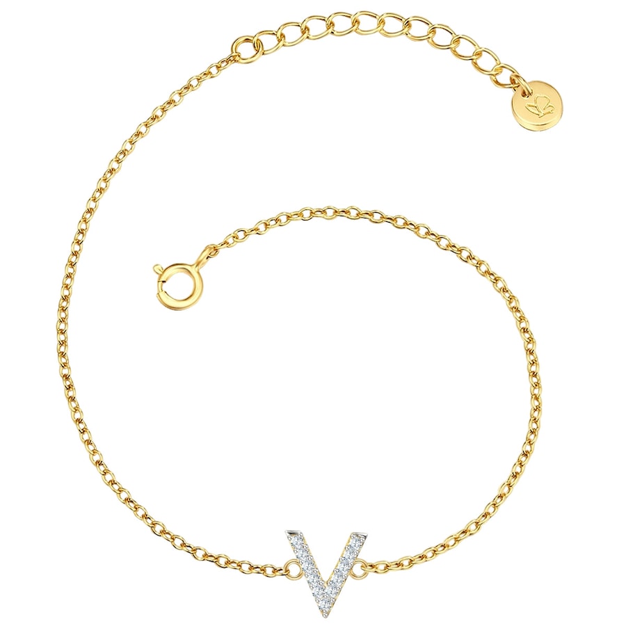 Glanzstücke München Bransoletka Litera R z Srebro wysokiej próby w Żółte złoto Bransoletki 1 ct Damski