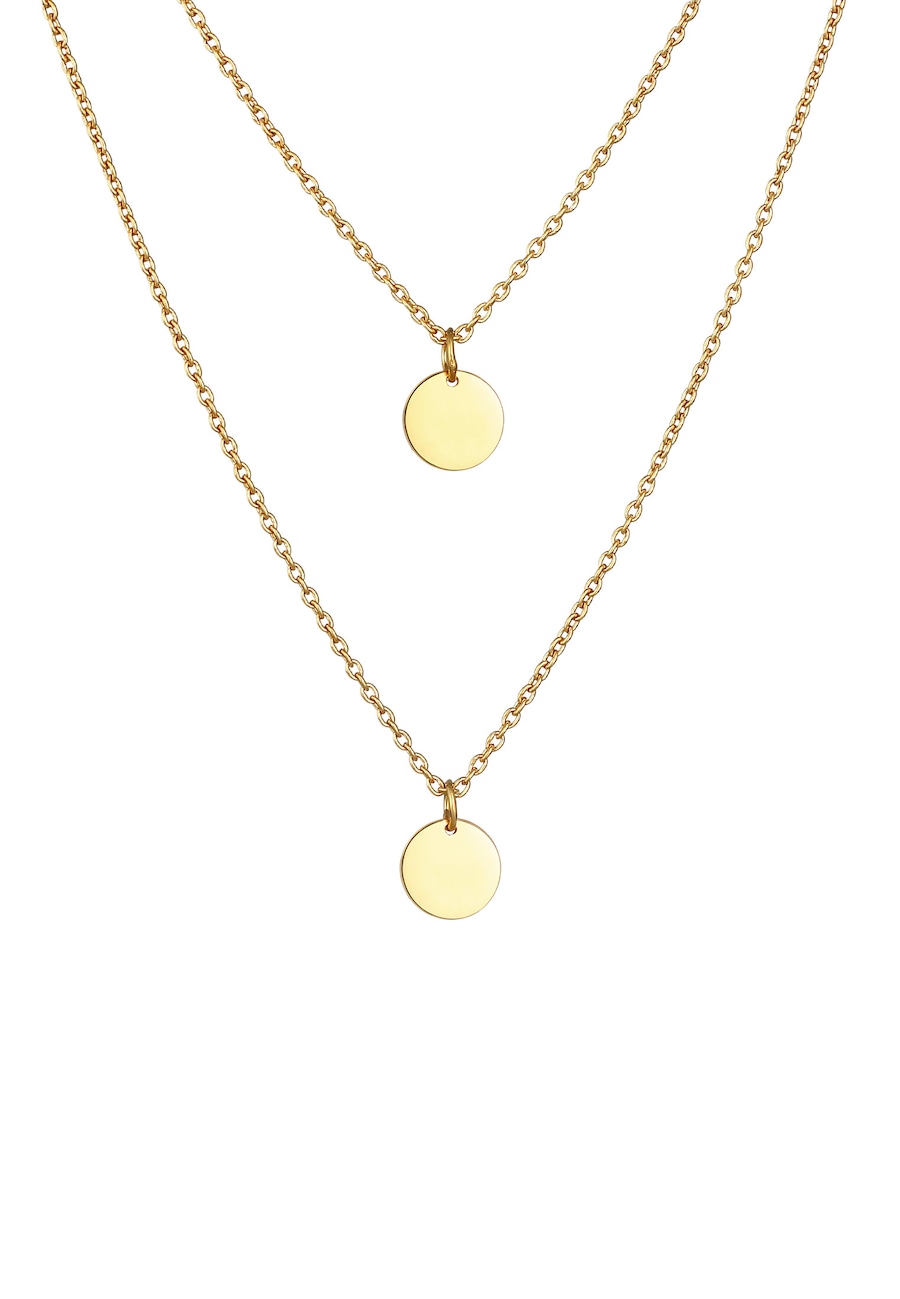 Elli Damski wisiorek płytka Geo ze srebra próby 925 Naszyjniki 1 ct