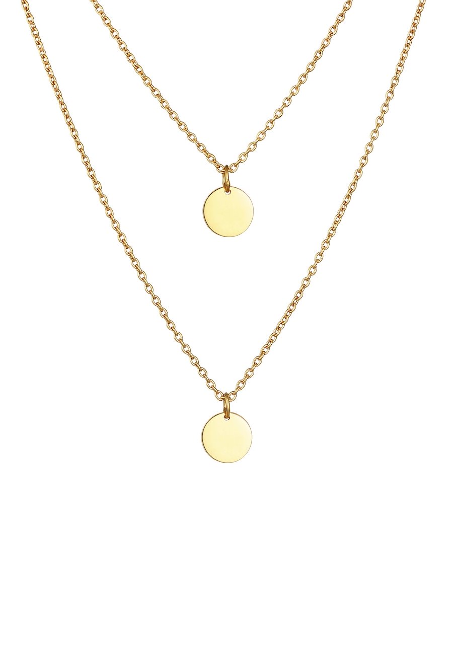 Elli Damski wisiorek płytka Geo ze srebra próby 925 Naszyjniki 1 ct