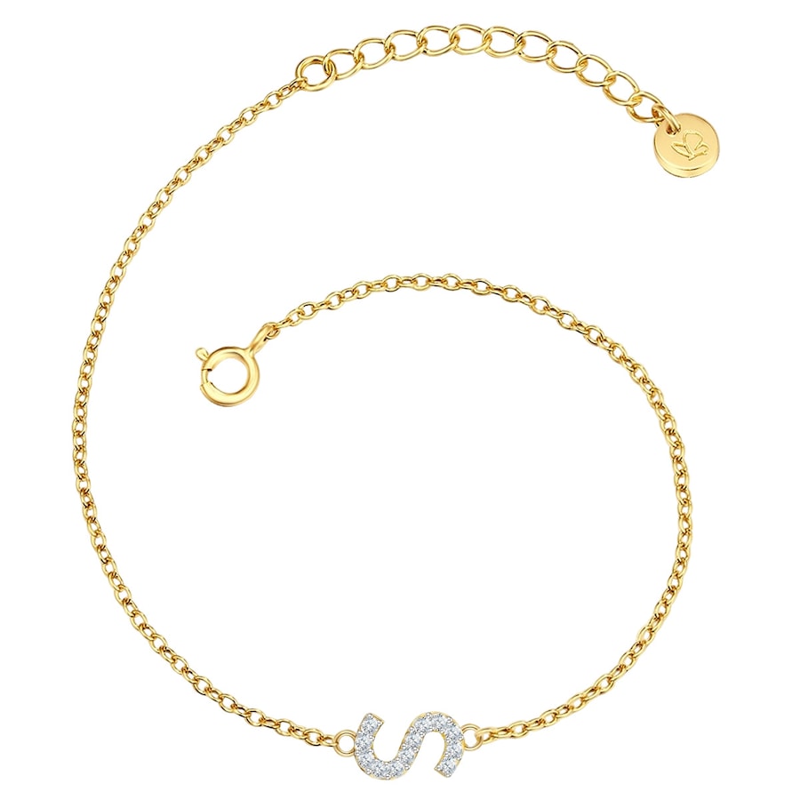 Glanzstücke München Bransoletka Litera R z Srebro wysokiej próby w Żółte złoto Bransoletki 1 ct Damski