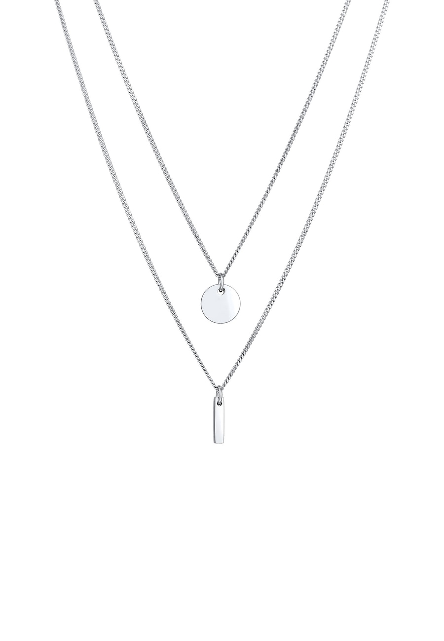 Elli Damska zawieszka z kółkiem płytką Geo z pozłacanego srebra próby 925 Sterling Silver Naszyjniki 1 ct Damski