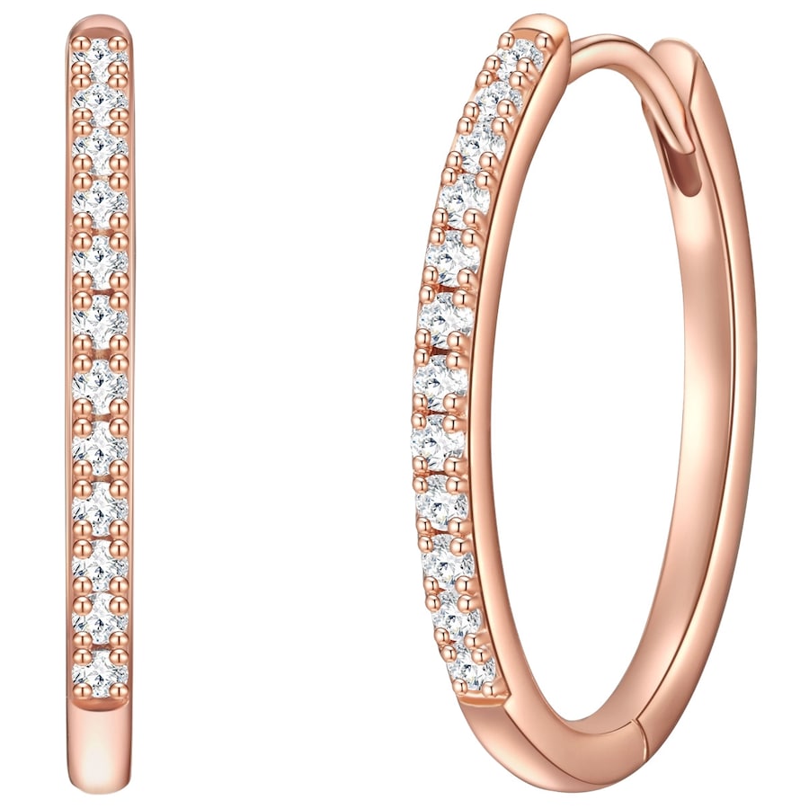 Glanzstücke München Kolczyki z Srebro wysokiej próby w Różowy złoty Kolczyki koła 1 ct Damski