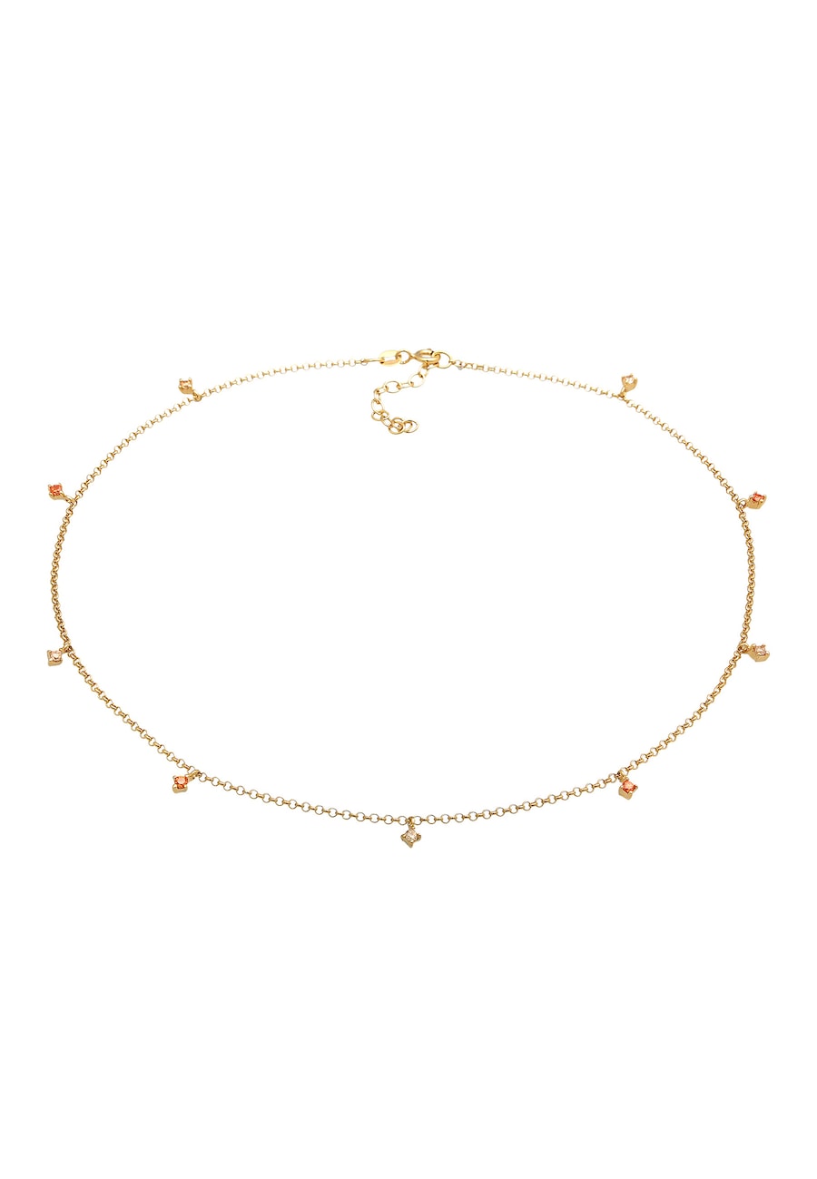 Elli Damski choker pasjans mieniący się kryształkami cyrkonii ze srebra próby 925 Sterling Silver Naszyjniki 1 ct