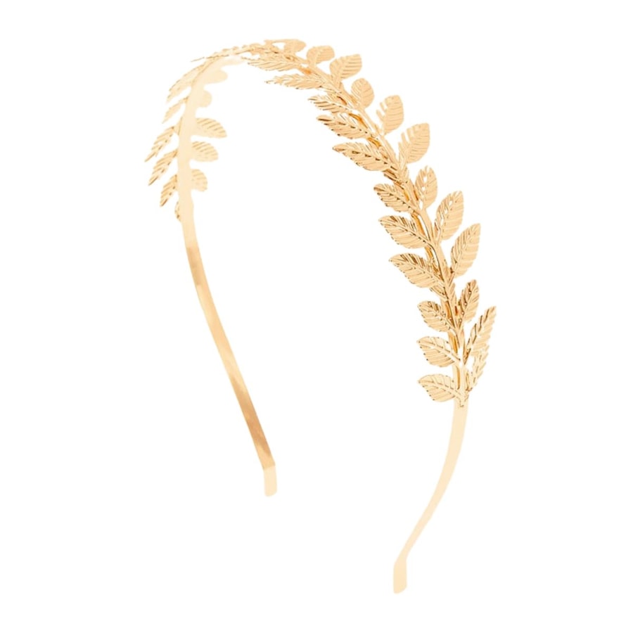 SOHO Opaska do włosów z listkami - srebrna Opaski do włosów 1 ct Jasnobrązowy Damski