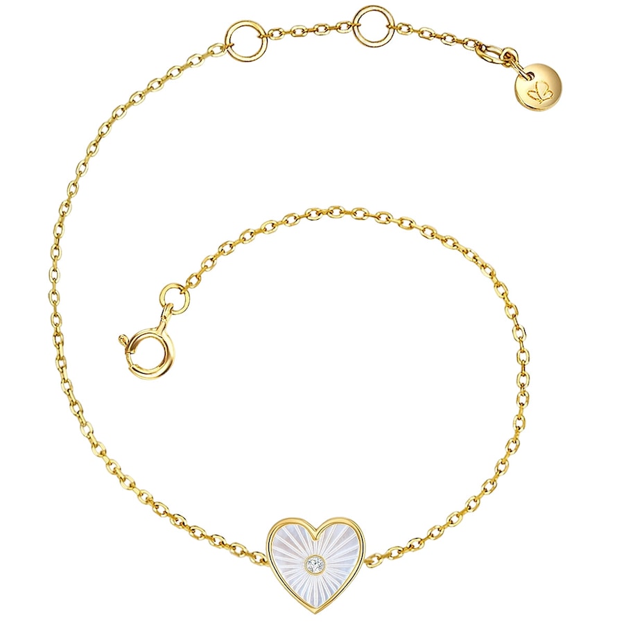 Glanzstücke München Srebrna bransoleta srebro wysokiej próby Cyrkonia Masa perłowa żółte złoto Bransoletki 1 ct Damski