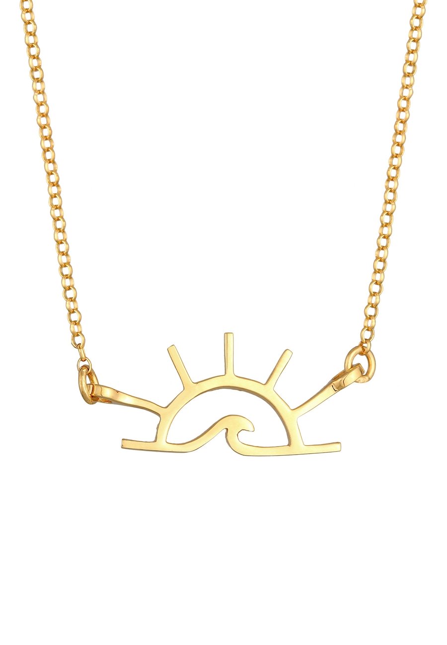 Elli Damska zawieszka wschód słońca zawieszka motyw lata w srebrze 925 Sterling Silver Naszyjniki 1 ct Damski