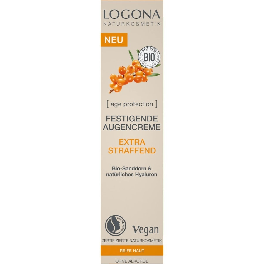 Logona Age Protection Ujędrniający krem pod oczy z organicznym rokitnikiem i kwasem hialuronowym Kremy pod oczy 15 ml