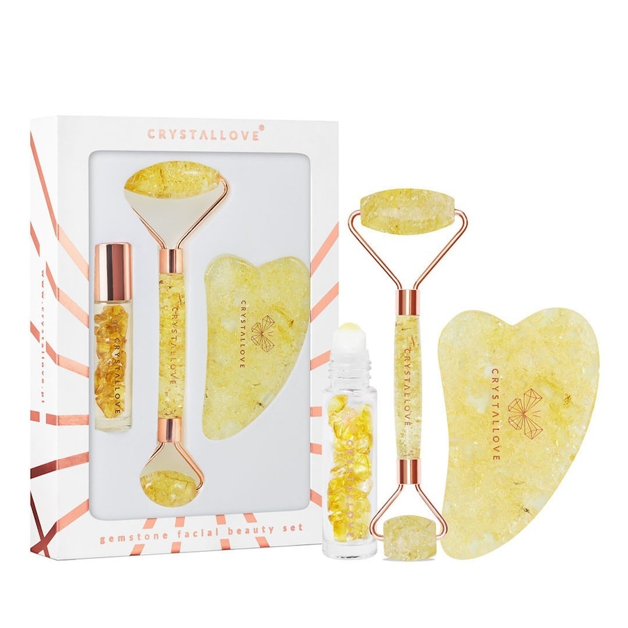 Crystallove Citrine amber beauty set Urządzenia do masażu twarzy 1 ct