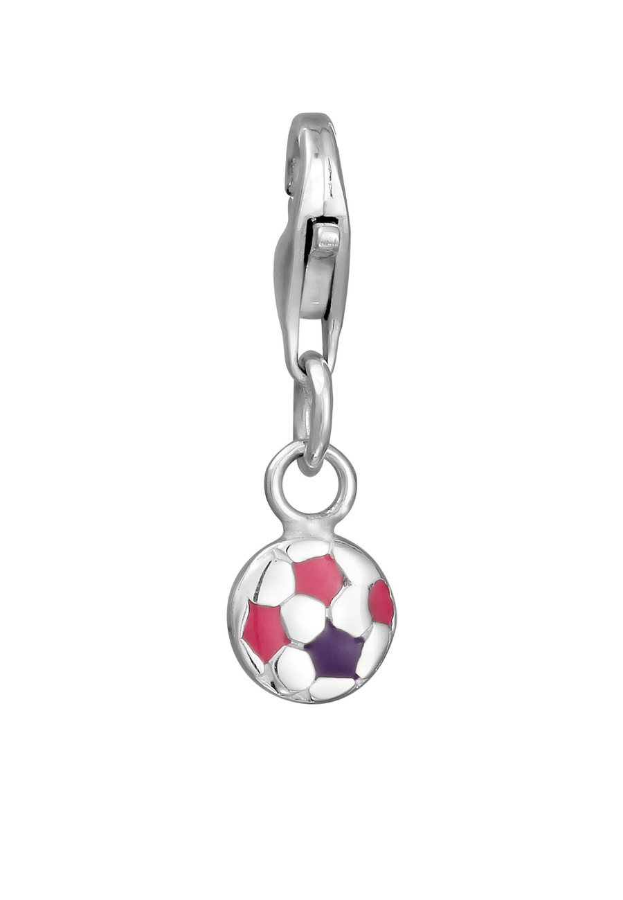 Nenalina Damski wisiorek piłka nożna EM z czarno-białą emalią ze srebra próby 925 Wisiorki 1 ct