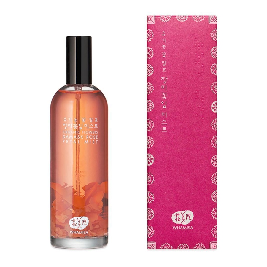 WHAMISA Mgiełka do twarzy Organic Flowers Damask Rose Petal Mist Mgiełki do twarzy 100 ml