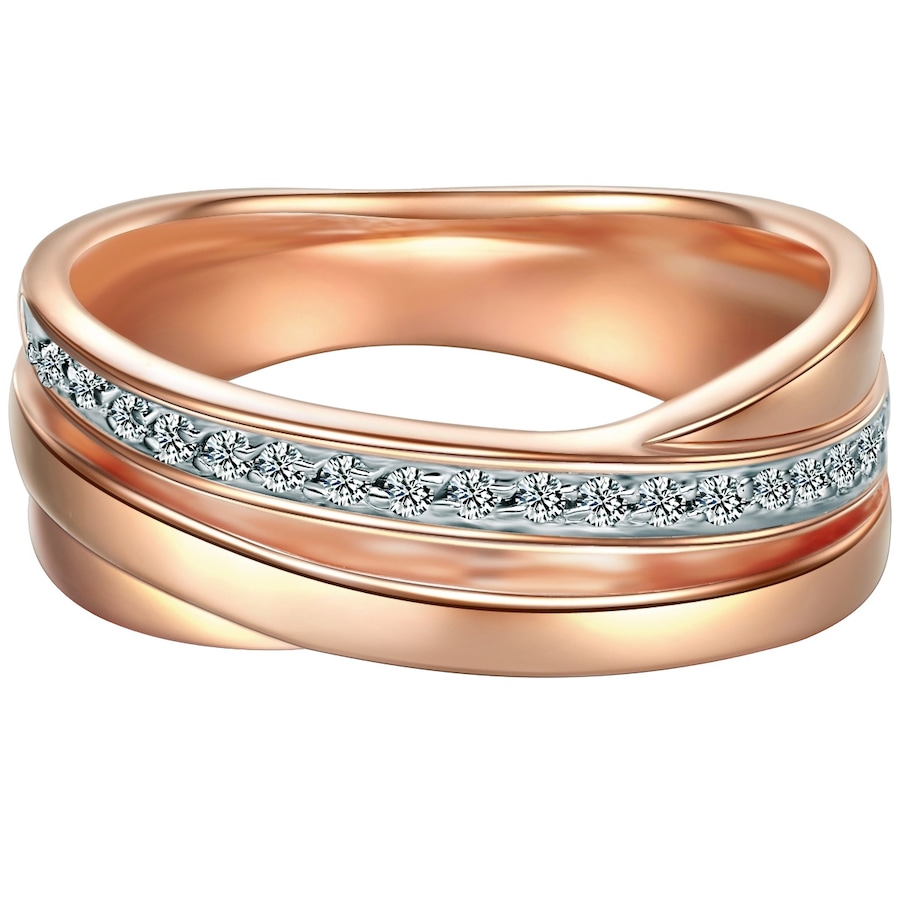 Trilani Pierścionek z Srebro wysokiej próby w Różowy złoty Pierścionki 1 ct Damski