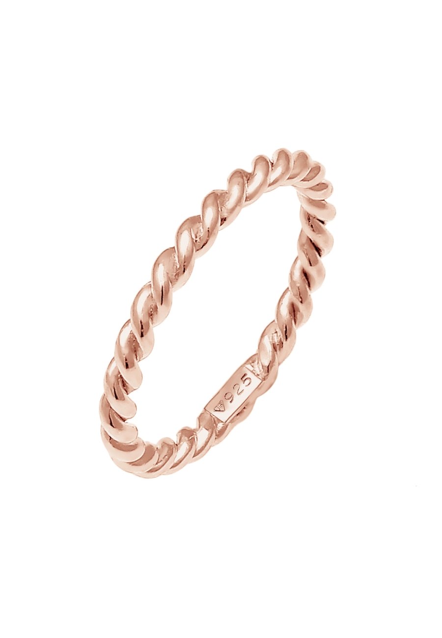 Nenalina Ladies Twisted Basic Plain Trend w srebrze 925 Sterling Silver Pierścionki 1 ct Damski