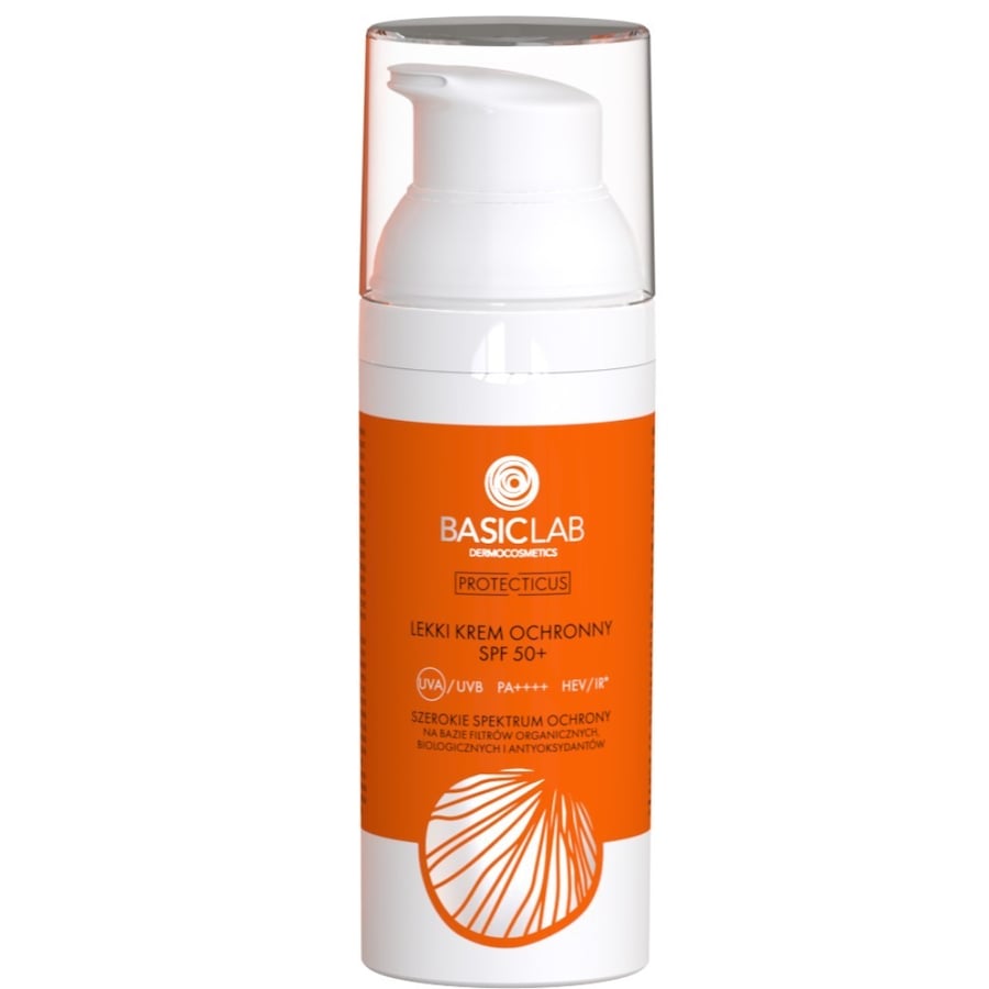 BasicLab Lekki krem ochronny SPF 50+ Prewencja i Antyoksydacja Kremy do twarzy 50 ml