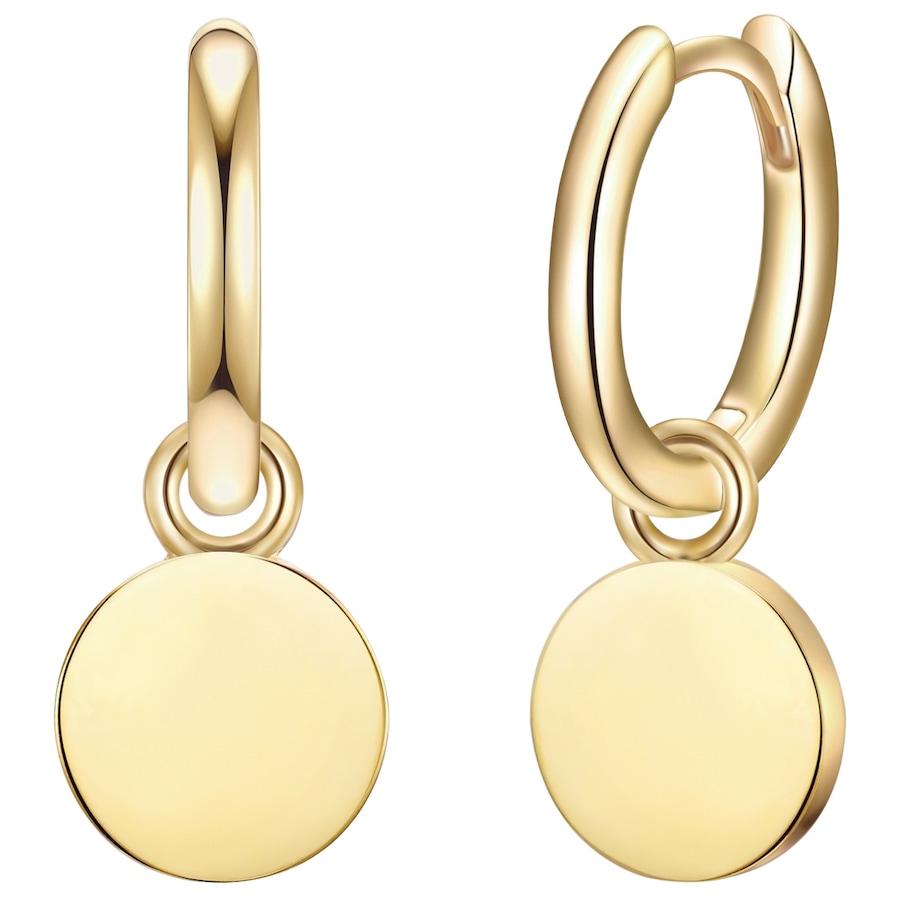 Glanzstücke München Kolczyki Okrag z Srebro wysokiej próby w Żółte złoto Kolczyki koła 1 ct Damski