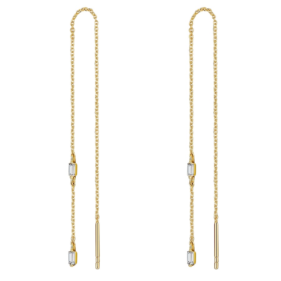 Glanzstücke München Kolczyki wiszące srebrne srebro wysokiej próby Cyrkonia żółte złoto 1 ct Damski