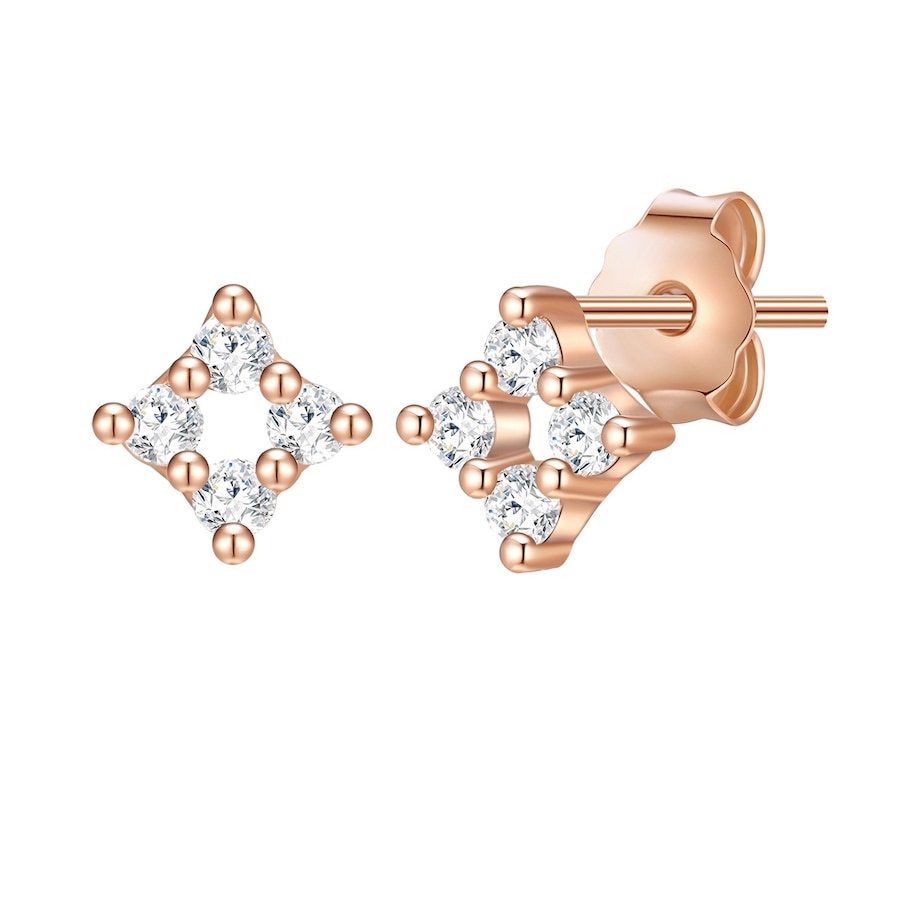 Glanzstücke München Kolczyki Kwadrat z Srebro wysokiej próby w Różowy złoty 1 ct Damski