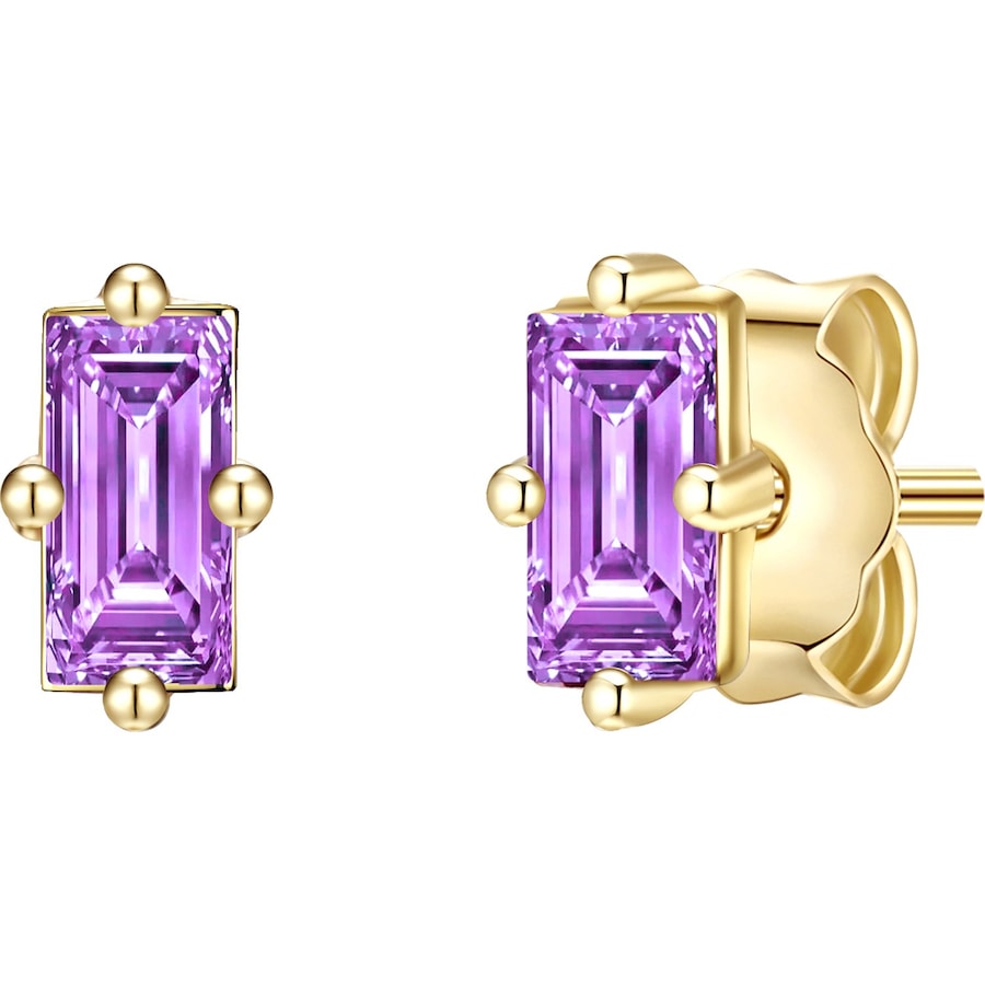 Glanzstücke München Srebrne kolczyki sztyfty srebro wysokiej próby Cyrkonia żółte złoto Kolczyki 1 ct Damski