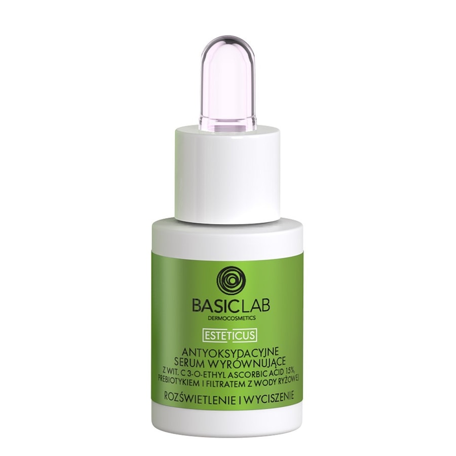 BasicLab ANTYOKSYDACYJNE SERUM WYRÓWNUJĄCE Z WIT. C 15% ROZŚWIETLENIE I WYCISZENIE 15 ml Serum z witaminą c