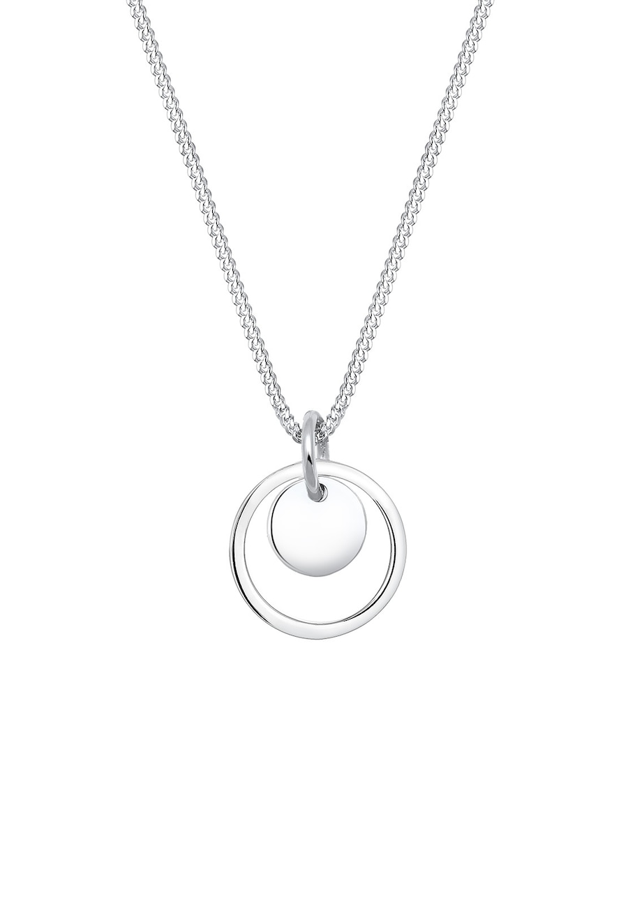 Elli Damska zawieszka w kształcie koła Geo Look ze srebra próby 925 Sterling Silver Naszyjniki 1 ct Damski
