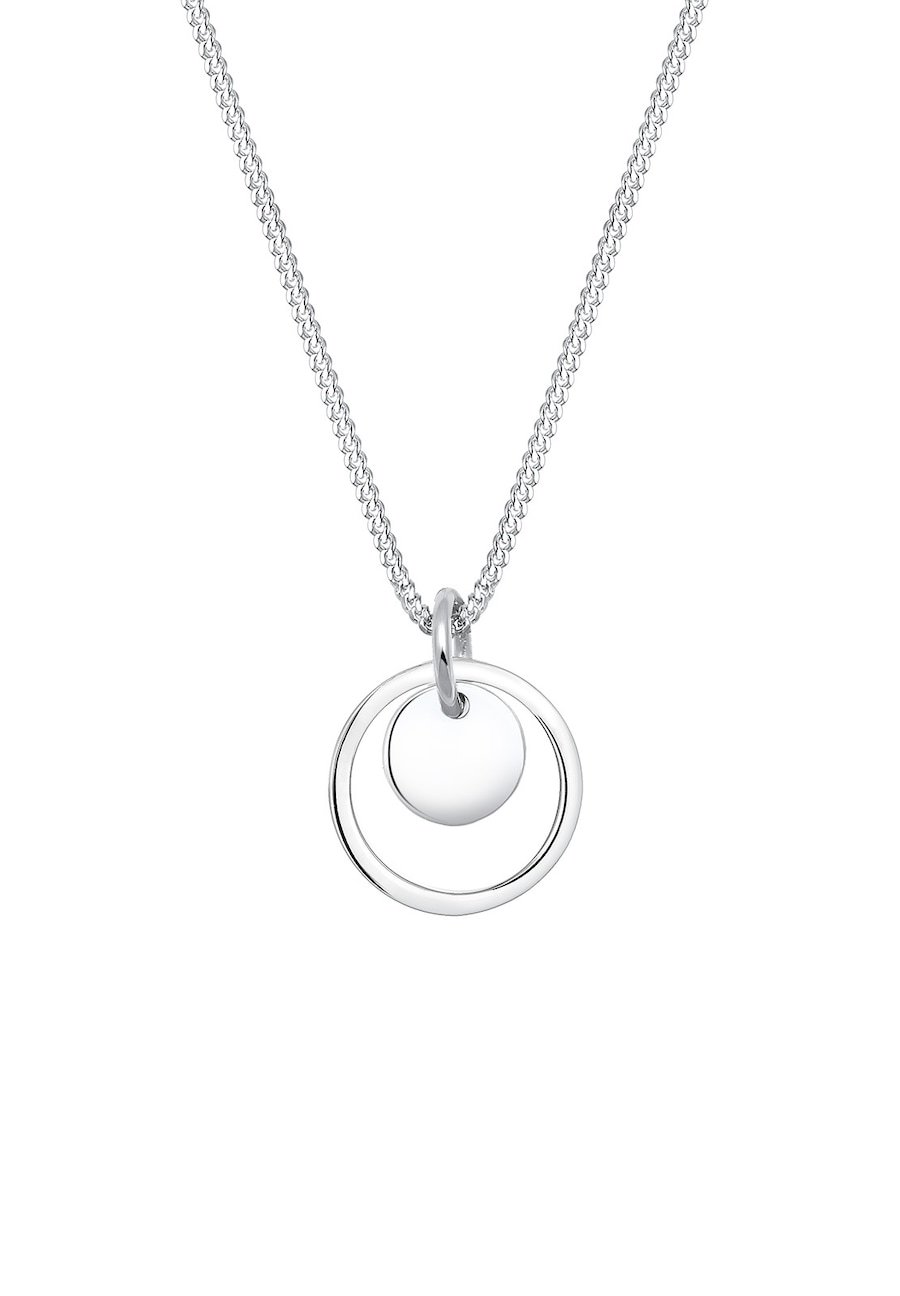 Elli Damska zawieszka w kształcie koła Geo Look ze srebra próby 925 Sterling Silver Naszyjniki 1 ct Damski