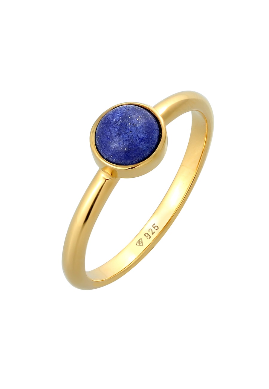 Elli PREMIUM Damski soliter z kamieniem Lapis Lazuli (kamień szlachetny) w srebrze próby 925 Sterling Silver Pierścionki 1 ct