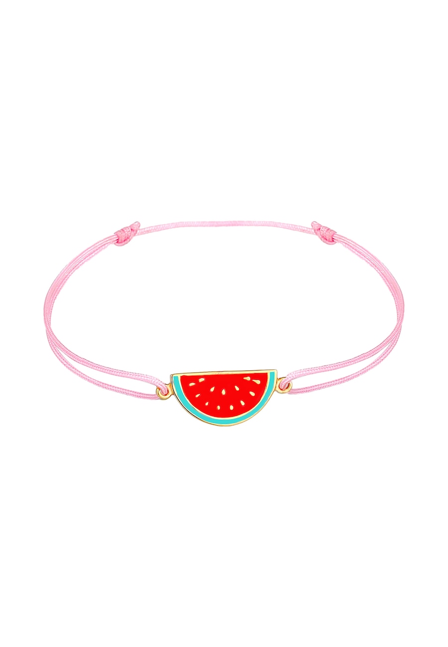 Elli Dziecięca bransoletka Melon Kolorowy Nylon Żółty regulacja w srebrze próby 925 Sterling Silver Bransoletki 1 ct Damski