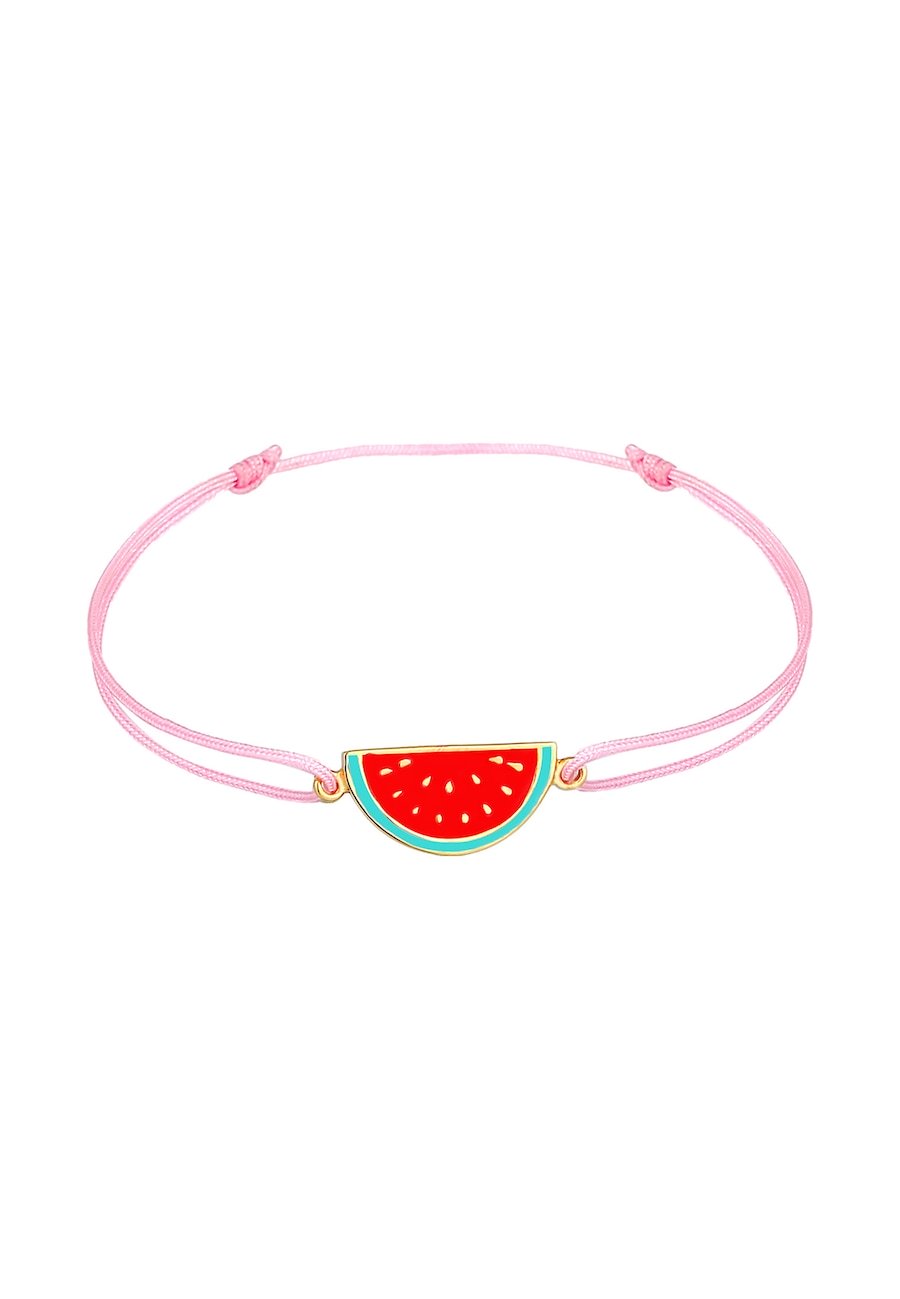 Elli Dziecięca bransoletka Melon Kolorowy Nylon Żółty regulacja w srebrze próby 925 Sterling Silver Bransoletki 1 ct Damski