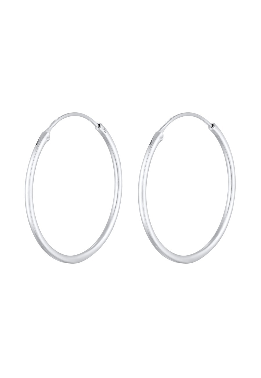 Elli Damskie kolczyki kreole filigranowe Classic ze srebra próby 925 Sterling Silver Kolczyki koła 1 ct