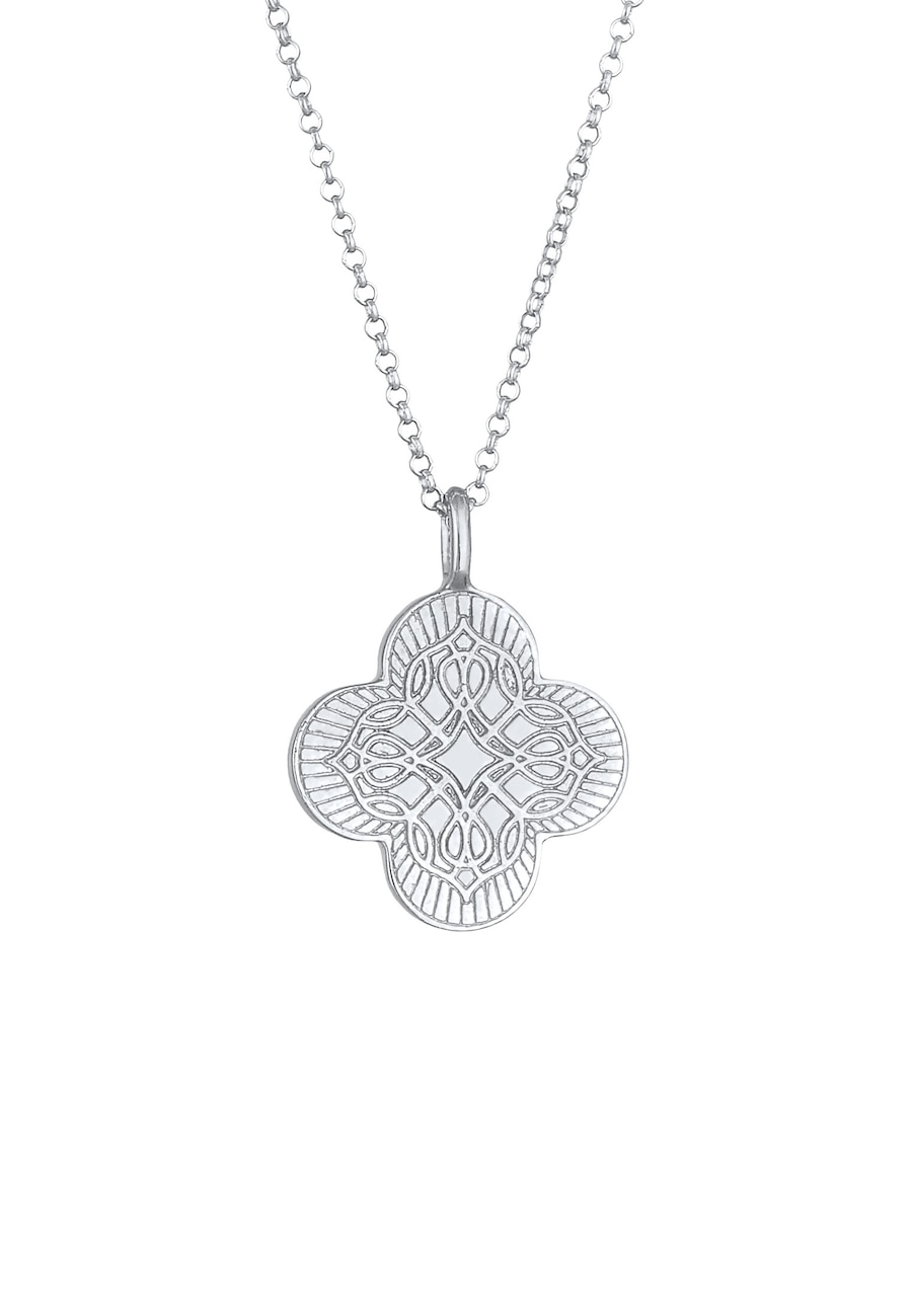 Elli Damski Krzyż Ornament Moneta Vintage Trend Bloger w pozłacanym srebrze próby 925 Sterling Silver Naszyjniki 1 ct