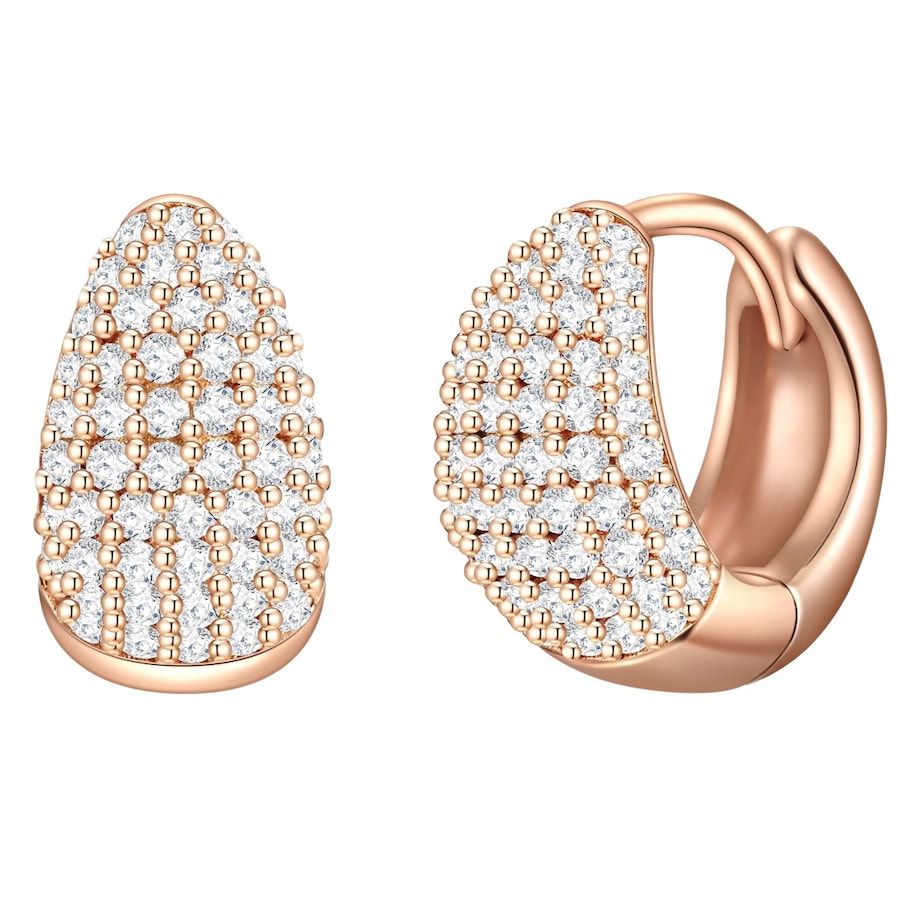 Glanzstücke München Srebrne kolczyki kreole srebro wysokiej próby Cyrkonia różowe złoto Kolczyki koła 1 ct Damski