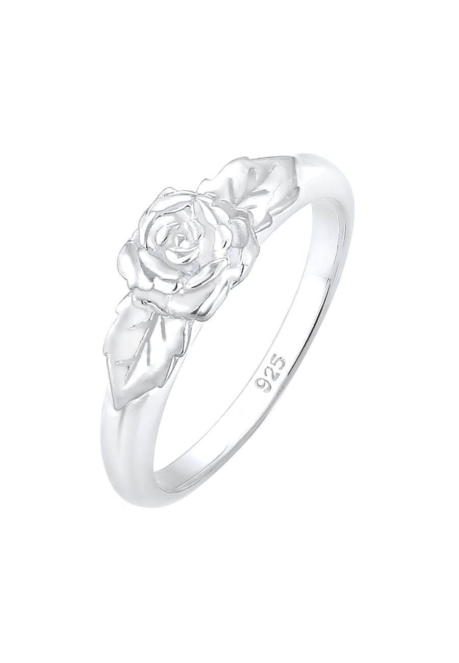 Elli Damska obrączka symbol róży Floral Vintage Look w srebrze 925 Sterling Silver Pierścionki 1 ct Damski