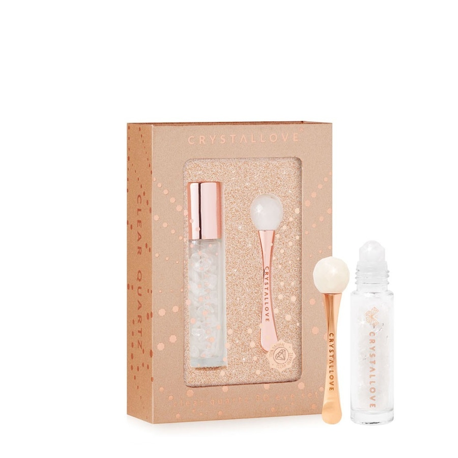 Crystallove Clear quartz 3D eye set – masażer pod oczy i roll-on Zestawy do pielęgnacji twarzy 1 ct