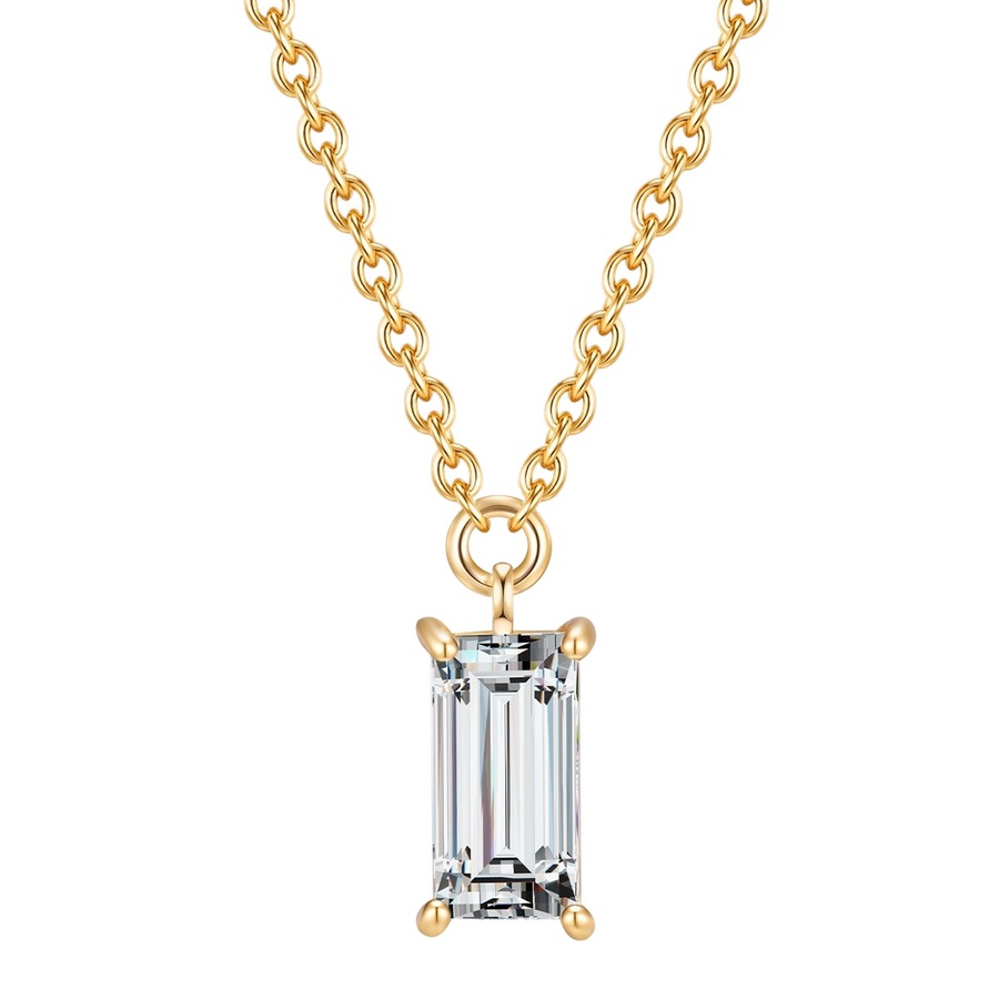 Glanzstücke München Naszyjnik srebrny srebro wysokiej próby Cyrkonia żółte złoto Naszyjniki 1 ct Damski