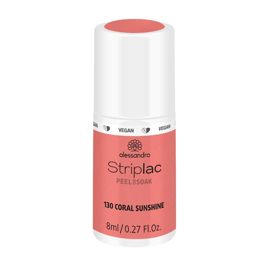 Alessandro Striplac STRIPLAC PEEL OR SOAK - VEGE Lakiery do paznokci 8 ml 130 - CORAL SUNSHINE