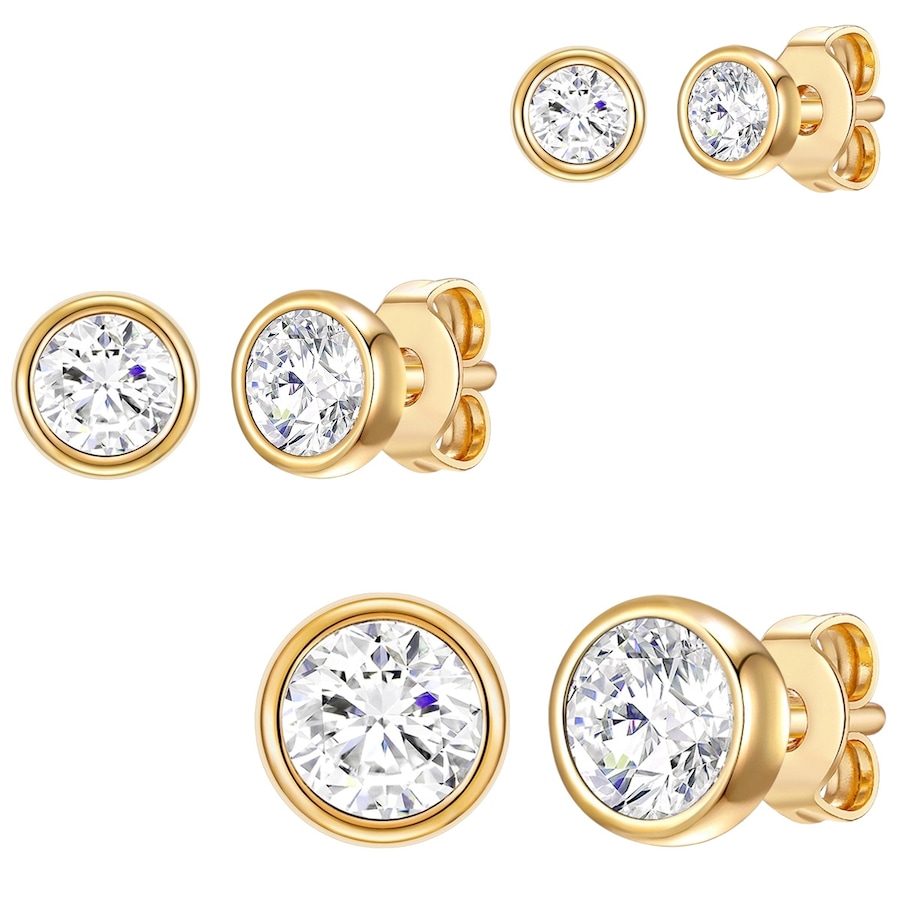 Rafaela Donata Komplet z kryształami Swarovski® srebro wysokiej próby zdobiony kryształkami Swarovski® różowe złoto Zestawy 1 ct Damski