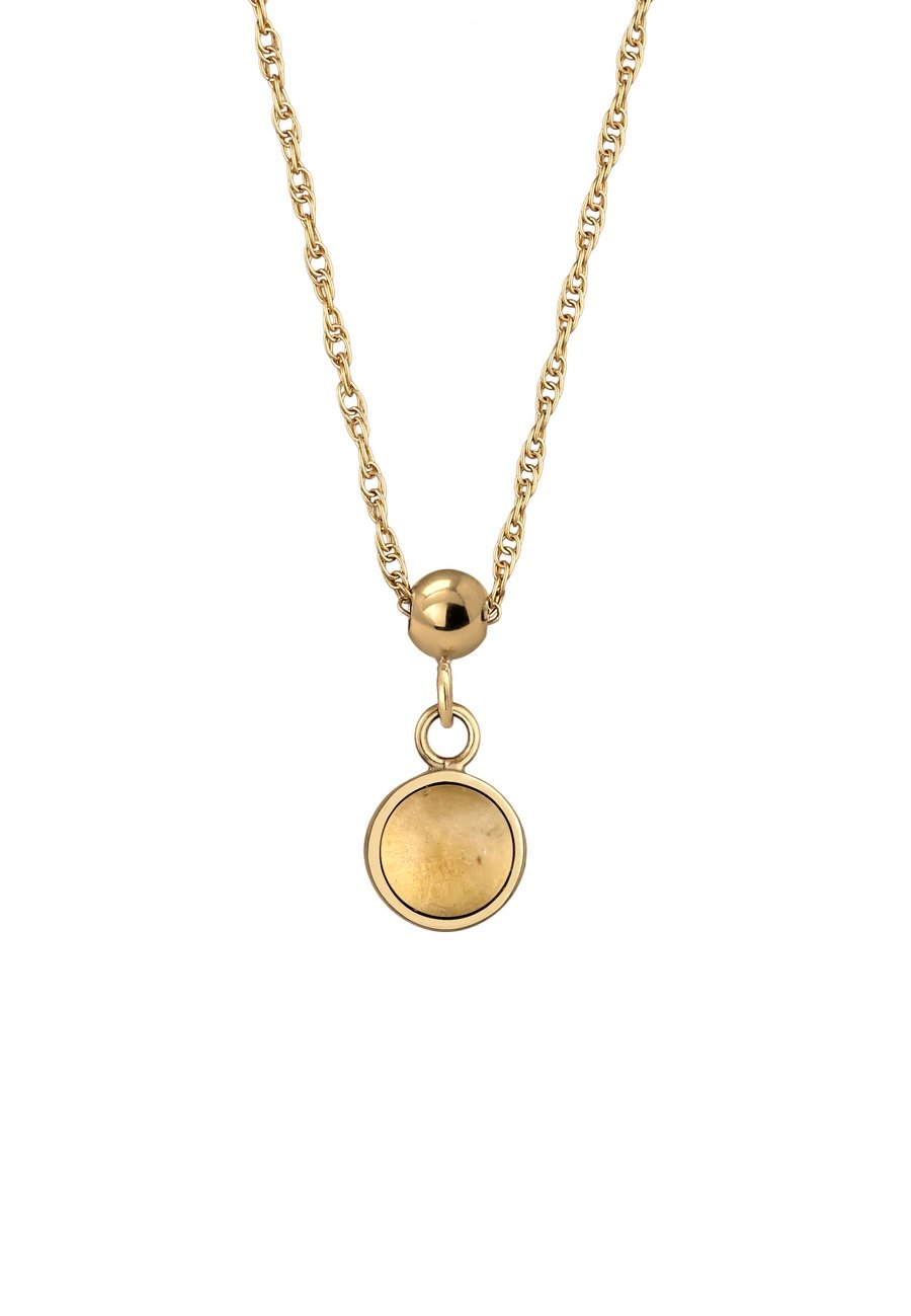 Elli PREMIUM z Kamieniem Damski Łańcuszek z Wisiorkiem Granat Kaboszon Czerwony Srebro 925 Sterling Silver Naszyjniki 1 ct