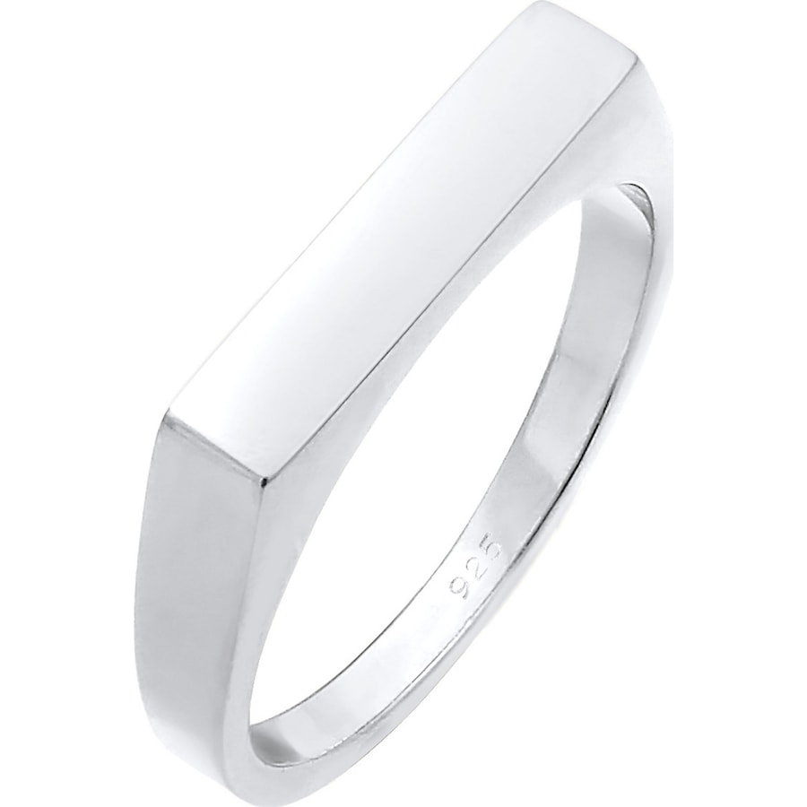 Elli Damski sygnet kwadratowy Geo Design Basic w srebrze 925 Sterling Silver Pierścionki 1 ct
