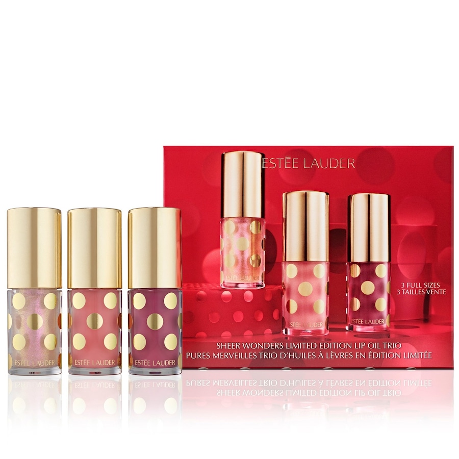 Estée Lauder Sheer Wonders Lip Oil Trio Holiday Makeup Gift Set Błyszczyki 1 ct 1 szt.