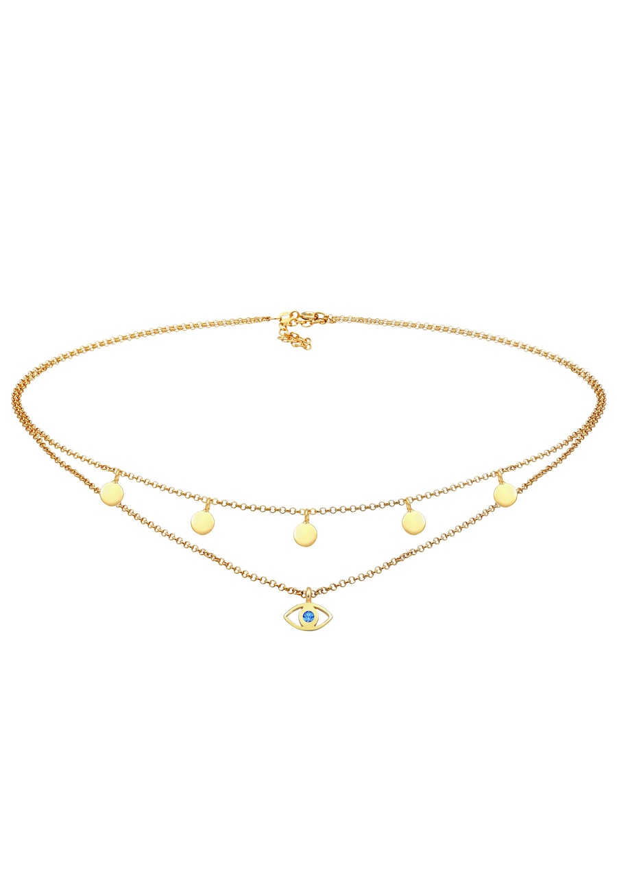 Elli Choker damski Evil Eye z kryształami wykonany z srebra próby 925 Sterling Silver Naszyjniki 1 ct Damski