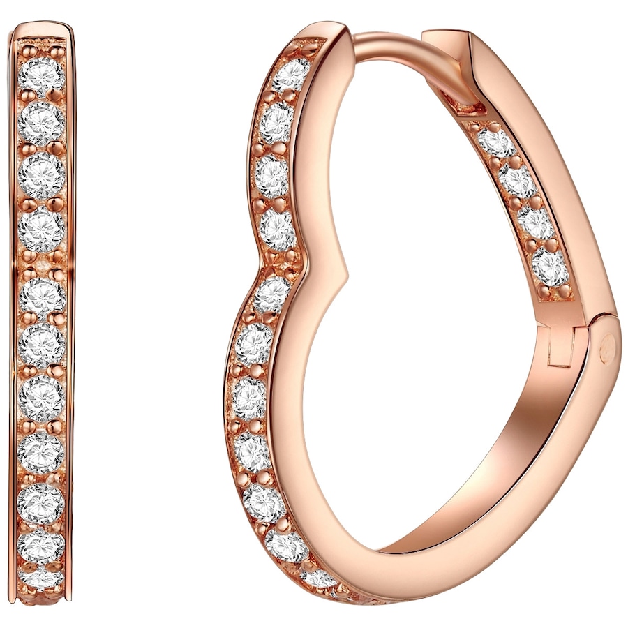 Rafaela Donata Srebrne kolczyki kreole Serce srebro wysokiej próby Cyrkonia srebrny Kolczyki koła 1 ct Damski