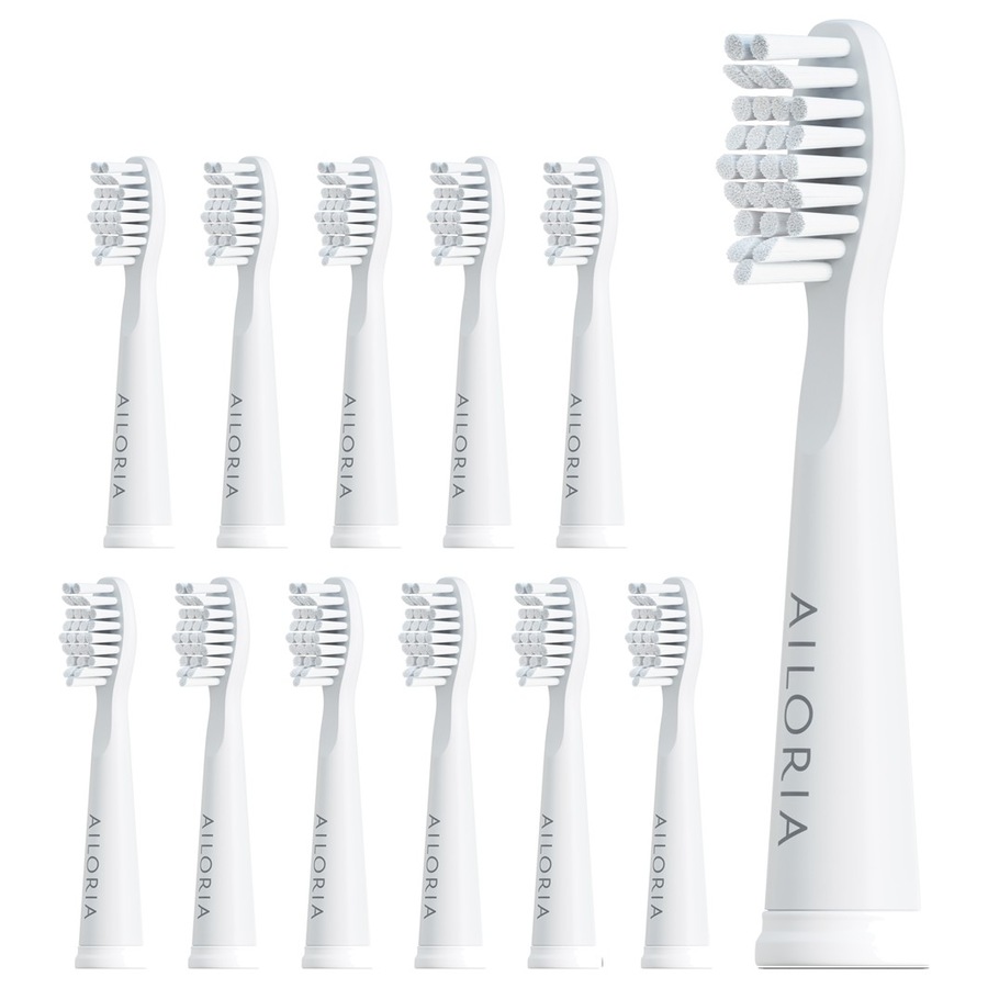 Ailoria Flash Travel Replacement FLASH TRAVEL Zestaw 12 wymiennych główek szczoteczek Szczoteczki elektryczne 1 ct Biały